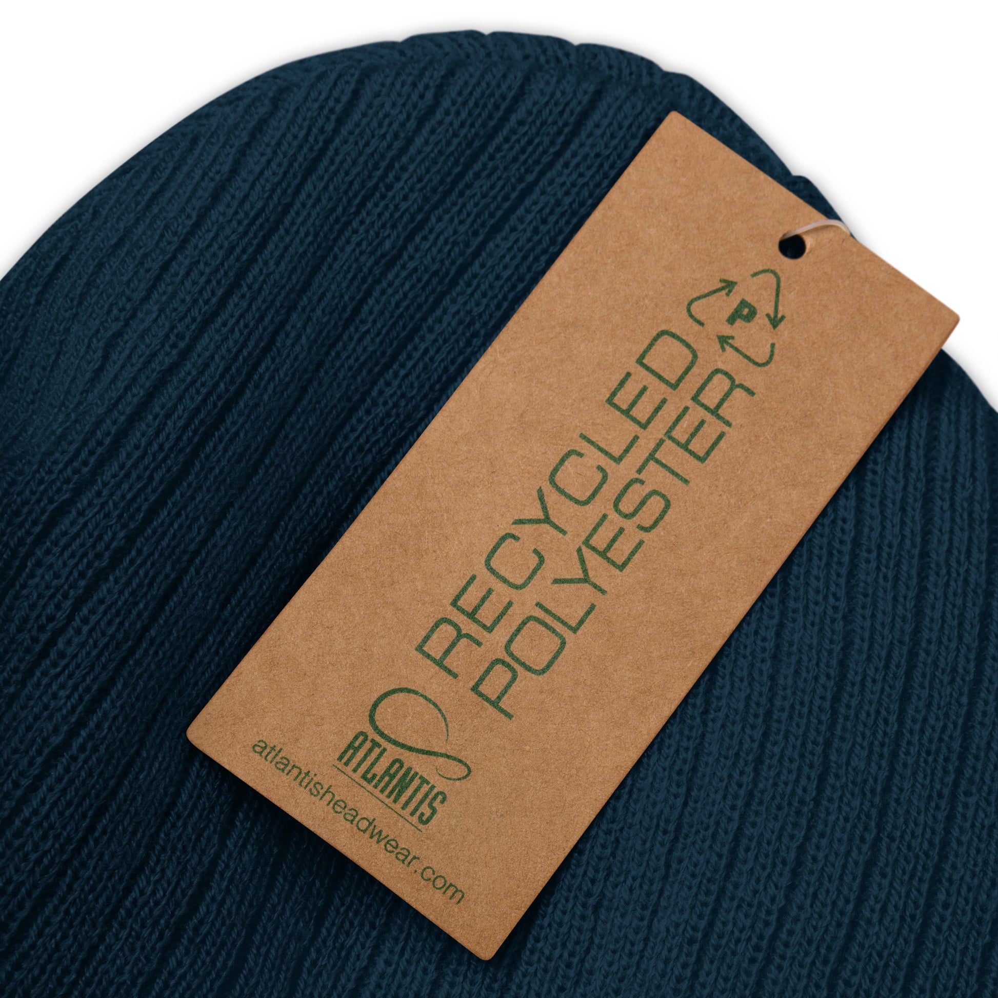 Navy Cuffed beanie with tag
